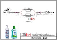 A linha de empacotamento do colutório com garrafa decifra, máquina de enchimento, máquina tampando, máquina de etiquetas para o enchimento líquido