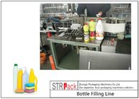Linha do engarrafamento do líquido de limpeza com anti enchimento corrosivo da garrafa da gravidade e a máquina tampando giratória