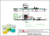 Linha de enchimento líquida automática industrial com a máquina de enchimento do pistão e o Labeler automático da garrafa