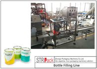 Linha de enchimento líquida automática industrial com a máquina de enchimento do pistão e o Labeler automático da garrafa