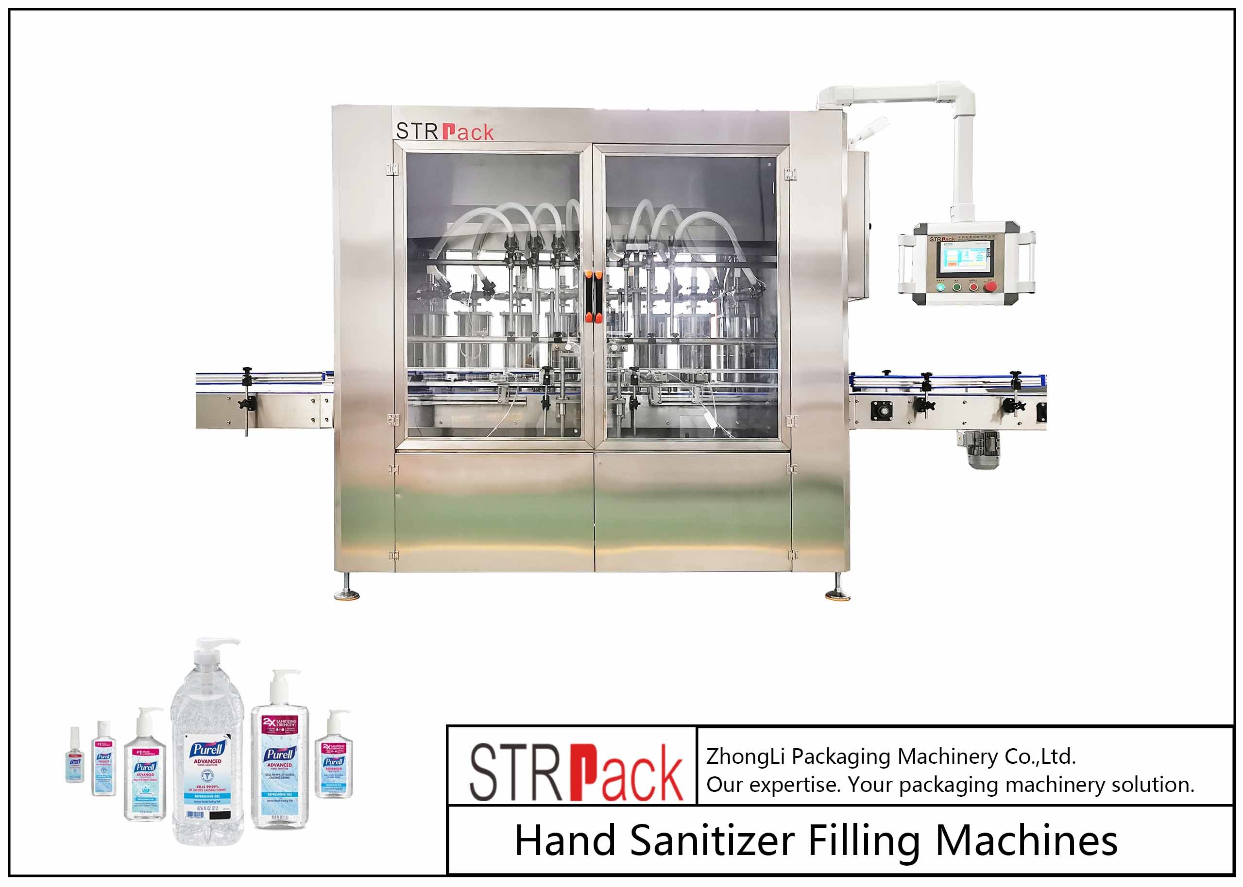 Máquina de enchimento líquida automática do Sanitizer da mão para o sabão líquido, o desinfetante, o detergente, o descorante, o gel etc. do álcool