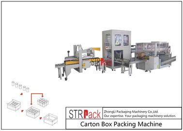 Capacidade industrial automática de máquina de embalagem da caixa da caixa a grande para a garrafa/pode