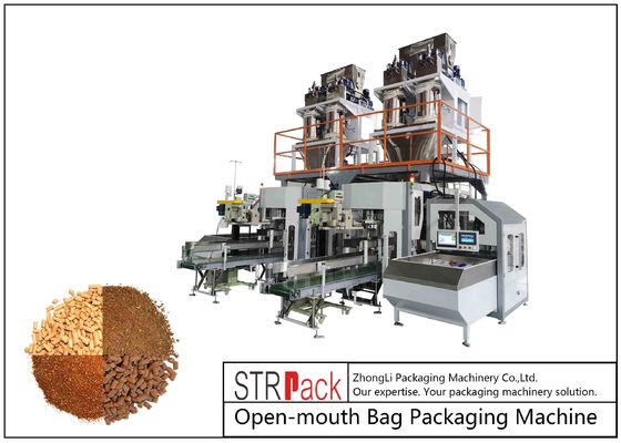 máquina de embalagem do saco de pó da pelota 50kg para a alimentação dos peixes de alimentos para animais de estimação da grão de sal